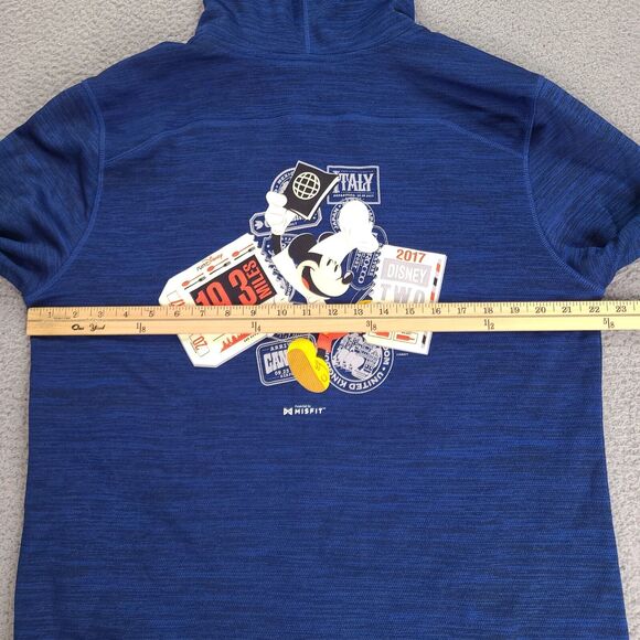 Champion Performance Run Disney Jacket Hoodie Large Mickey Blue Windbreaker Zip - Picture 12 of 16